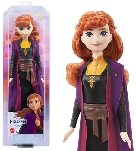 Frozen Puppe - Anna im schwarzen und orangen Kleid Hlw46