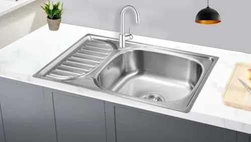 Omeere Küchenspüle 66x42 cm aus Edelstahl 304 - Eckige Einbauspüle mit 1 Becken, rostfrei und langlebig dank hochwertigem Edelstahl 304. Mit Schalldämmung und Anti-Kondensbeschichtung für mehr Komfort in Ihrer kleinen Küche.