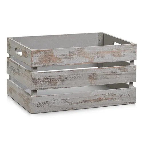 Zeller 15138 Aufbewahrungs-Kiste aus Holz, Vintage grau - Stilvolle Aufbewahrungsbox im Vintage-Design, gefertigt aus hochwertigem Poloniaholz, ideal für eine ordentliche und dekorative Aufbewahrung.