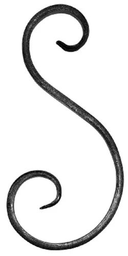 S-Schnecke Zierelement Deko, Maße: 170x80 mm Material: 12x5 mm Stahl S235JR, roh