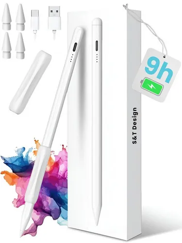 S T Design Eingabestift für iPad USB-C - Stylus Pencil 2. Generation, Schnellladen und kompatibel mit Apple iPads (2018-2024)