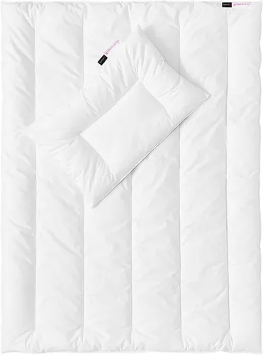 Centa-Star Kinderbettdecke + Kopfkissen Set Aqua-Aktiv - Bettdecken Set 100x135 cm mit Flachkissen 40x60 cm, pflegeleicht und ideal für Allergiker, perfekt für Kinder ab 3 Jahren.