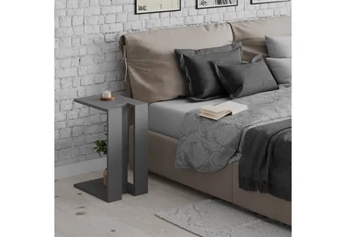 Decortie Beistelltisch Muju - Moderner C-Form Tisch in Anthrazit - Ablagetisch mit modernem Design, 30 x 40 x 57 cm, bietet eine praktische Ablagefläche und ist einfach zu montieren. Perfekt für jedes Zuhause!