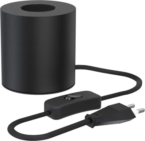 Calex Tischleuchte Rund, E27, Schwarz, Ohne Leuchtmittel