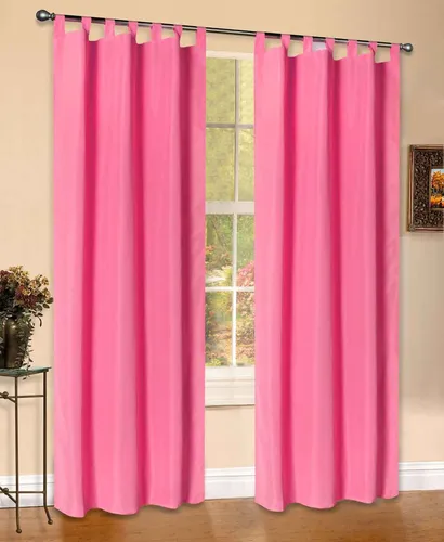 Vorhang blickdicht matt Schal, Pink Schlaufen, 175x140 aus Microsatin