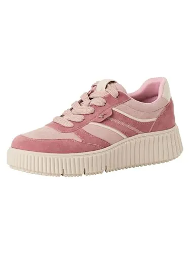 Tamaris Sneaker Rosa 36 EU - Stylische Sneaker in Rosa (ROSE COMB) aus hochwertigem Glattleder. Mit bequemer Passform und 5 cm Absatzhöhe ideal für den Alltag.