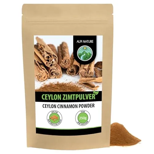 Alpi Nature Ceylon Zimt gemahlen 250g, Ceylon Zimtstangen gemahlen aus Sri Lanka, Zimtpulver