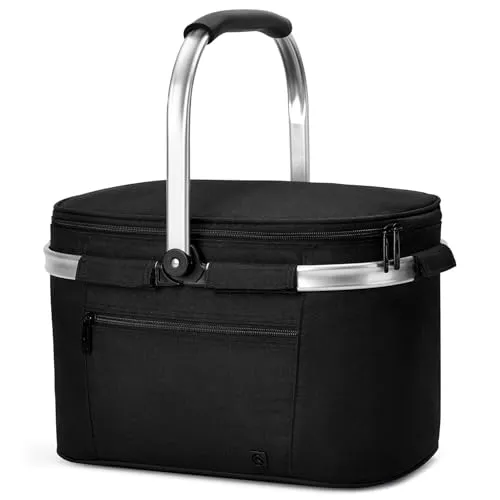 ALLCAMP Faltbare Isolierte Kühltasche - Einkaufskorb Thermo - Picknickkorb für 2 Personen mit vollständig isoliertem Innenraum, der Speisen und Getränke stundenlang warm oder kalt hält. Ideal für Outdoor-Abenteuer.