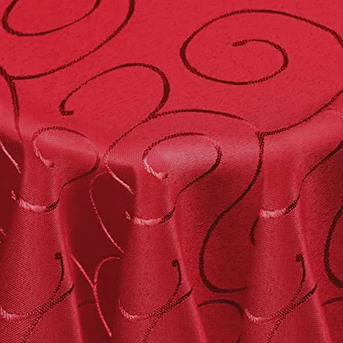Dunkelrote Kringel Tafeldecke in rot von DecoHomeTextil
