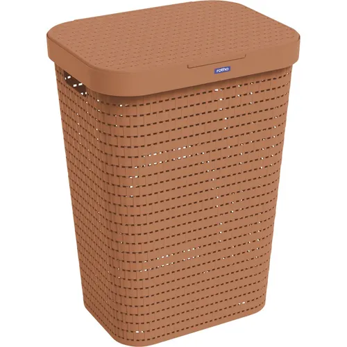 Rotho Wäschesammler Country 55 L coral clay in rot von Rotho