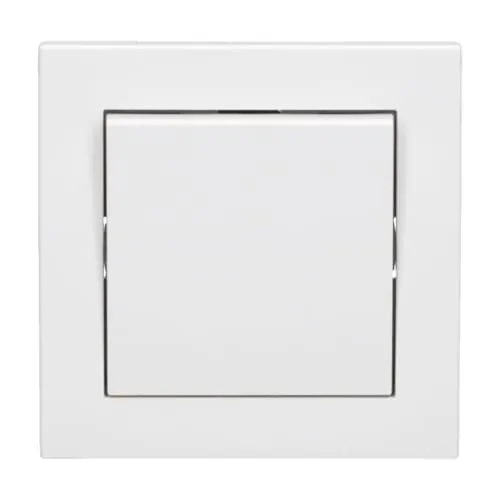 Panasonic Karre Plus 55 Komplett-Set: WDTM01032NC Wechselschalter Einsatz+ WDTR00011WH Wippe + WDTF00012WH Abdeckrahmen 1-fach, reinweiß 55x55 mm