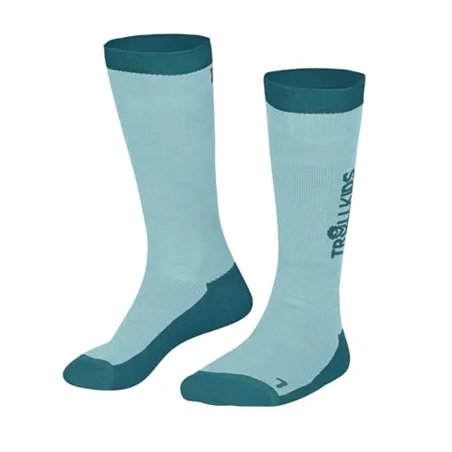 Trollkids Kids Ski Socks 34, aqua in türkis von TROLLKIDS