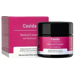 Casida Retinol Creme + Hyaluron 50 ml - Tagespflege, fördert die Hautelastizität und sorgt für ein jugendliches Hautbild
