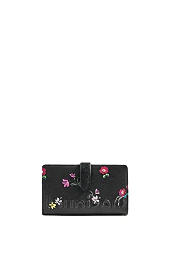 Desigual Womens Mone_Little BIA PIA Mediu Brieftasche - Damen-Geldbörsen mit auffälligem Blumenmuster, ideal für Karten, Münzen und Scheine – praktischer Klick-Verschluss und stilvolles Design.
