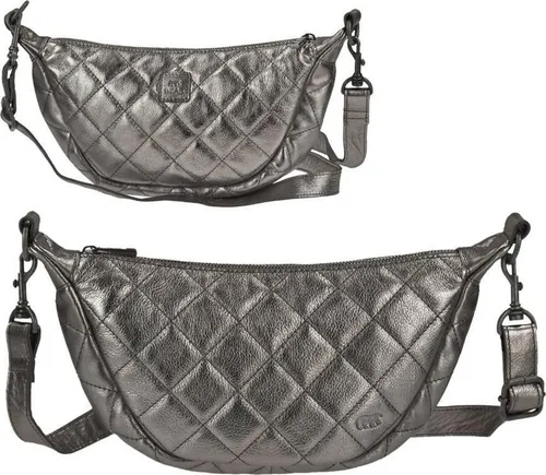 Bear Design Crossbody Bag CALLISTO PELLE Damen Leder - Umhängetasche aus hochwertigem, geschmeidigem Leder mit verstellbarem Schultergurt, ideal für den Alltag - in eleganter gunmetal Farbe.
