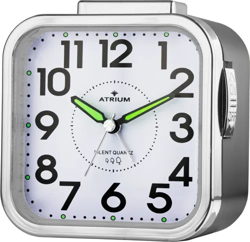 Atrium Wecker A530-7 schwarz - Analogwecker mit 10 cm Durchmesser, stilvolles Design in Schwarz und Weiß, ideal für einen erholsamen Schlaf.