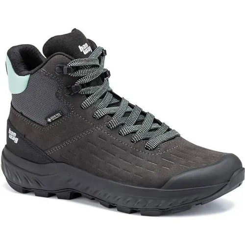 Hanwag Kaduro Mid Wanderschuh grau 38 EU - Robuster Wanderschuh aus echtem Leder, ideal für Outdoor-Abenteuer. Die Schnürung sorgt für sicheren Halt und Komfort beim Wandern.
