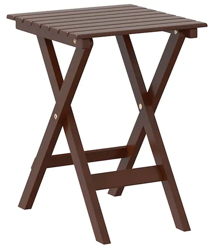 vidaXL Klappbarer Beistelltisch aus Pappelholz Braun - Der klappbare Beistelltisch aus robustem Pappelholz ist ideal für Wohnzimmer und Terrasse. Er lässt sich leicht transportieren und verstauen, bietet Stabilität und ist wasserfest. Perfekt für gemütliche Stunden im Freien.