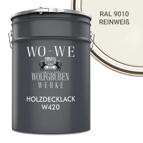 WO-WE Holzlack W420 - Seidenglänzende Wetterschutzfarbe für Holz - Holzlacke für Innen- und Außenbereiche, schützt effektiv vor Umwelteinflüssen und sorgt für langanhaltenden, deckenden Schutz. Umweltfreundlich und geruchsarm, ideal für Möbel und Fußböden.