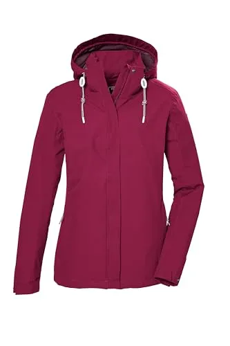 killtec Damen Funktionsjacke wasserdicht/Outdoorjacke mit abzippbarer Kapuze KOS 61 WMN JCKT, beaujolais, 36, 42858-000