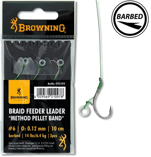 Browning Braid Feeder Leader Method Pellet Band #6 6,4kg/ 14lbsØ0,12mm L10cm012-