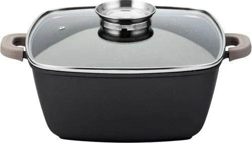 NAVA Bratentopf Schmortopf Kochtopf mit Granitbeschichtung FUNTZIO quadratisch 24 cm 5,4l