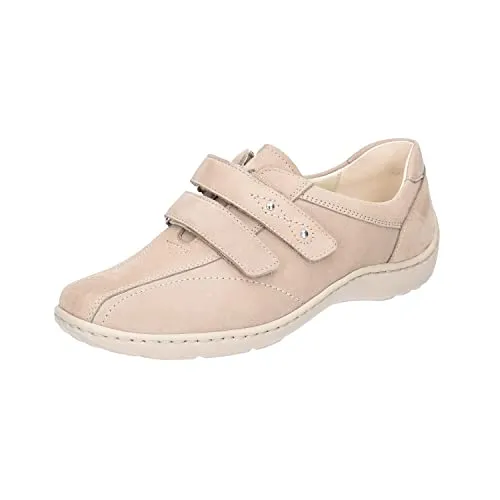 Waldläufer adult Pinky beige Gr. 42 - Bequeme Slipper für Damen - Slipper & Mokassins für Damen, aus hochwertigem Nubukleder mit herausnehmbarer Lederinnensohle für optimalen Tragekomfort.