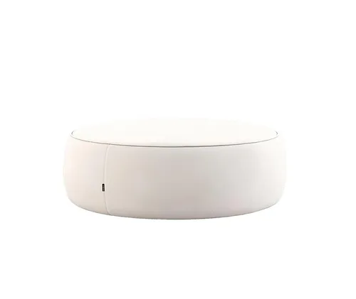 Xlmoebel Hocker Weißer runder Polsterhocker im eleganten Designer-Stil (Hocker), Hergestellt in Europa