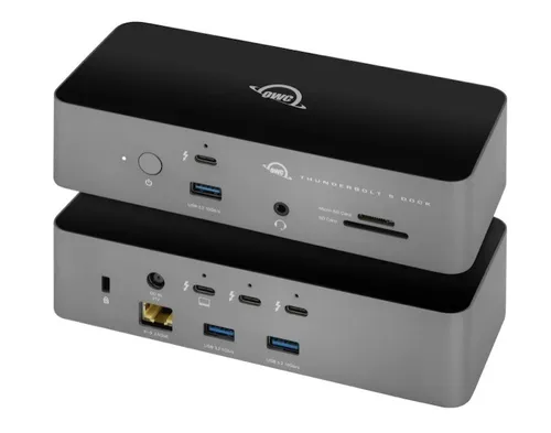 OWC 11-Port Thunderbolt 5 Dock - Weiteres Notebook-Zubehör mit 11 vielseitigen Anschlüssen, ideal für kreative Profis, bietet blitzschnelle Datenübertragungen und unterstützt bis zu drei 8K Displays.