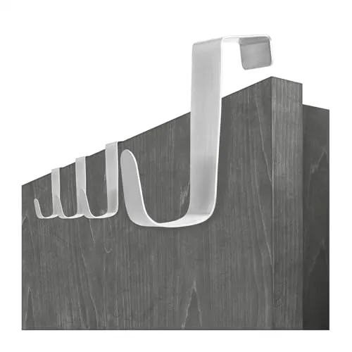 Robin Goods® 4x Türhaken Edelstahl - Kleiderhaken für Zimmer- und Schranktüren - Garderobenhaken zum Einhängen ohne Bohren - Handtuch- und Jackenhalter aus Metall