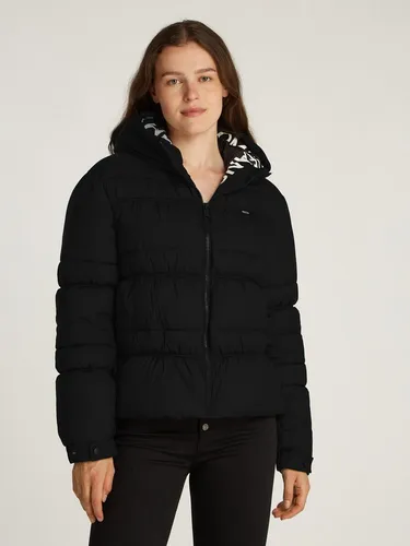 Tommy Jeans Damen Pufferjacke Quilt Rouch Tape Jacket, Schwarz, XL - Funktionsjacken mit 100% recyceltem Polyester, zeitloses Design und optimaler Tragekomfort, ideal für Wind und Wetter.