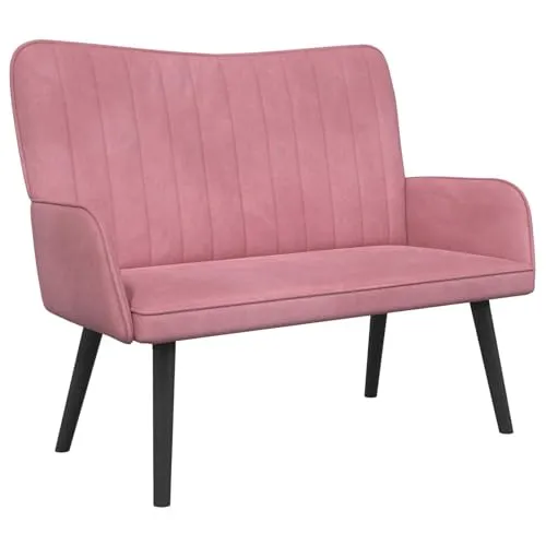 vidaXL Zweisitzer Sofa Rosa 115 x 61 x 87 cm Samt - Elegantes Zweisitzer-Sofa in Rosa, ideal für Wohnzimmer und Schlafzimmer. Der weiche Samtbezug sorgt für hohen Komfort, während das kompakte Design Platz spart. Perfekt für entspannte Abende in modernem Ambiente.