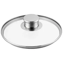 Gastrosus 163930-20 Glasdeckel Industar 20 cm - Hochwertiger Universaldeckel 20 cm aus hitzebeständigem Glas mit ergonomischem Edelstahlgriff, ideal für die Testsieger-Bratpfanne von Gastrosus.