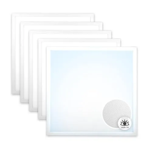 Xtend EcoLight 5x LED Panel 62x62 Neutralweiß 5000K 36W UGR<19 blendarm 3960lm Rasterleuchte Slim Alu Deckenleuchte Netzteil PLs3.0