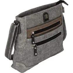 Damen Tasche Schultertasche Henkeltasche Handtasche in Grau - Stylische Schultertasche aus pflegeleichtem Kunstleder mit geräumigem Hauptfach und mehreren Fächern für optimale Organisation. Ideal für Freizeit, Schule und Reisen.