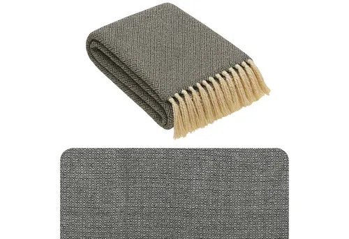 Marrakesch Orient & Mediterran Interior Tagesdecke Calix Tagesdecke Decke Dunkelgrau 125x150 aus Baumwolle, Boho Modern