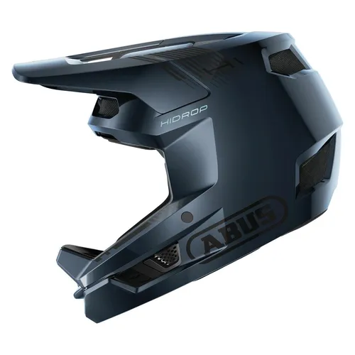 Abus HiDrop Fullface Helm - Dunkel Blau - XL - Fahrradhelme mit hoher Sicherheit und optimalem Schutz bei Downhill- und Freeride-Action.