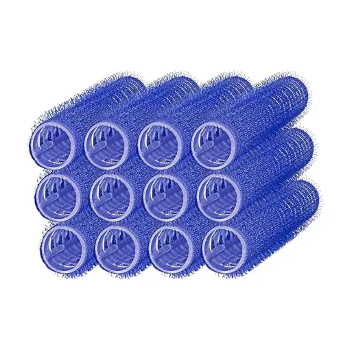 PONIK’S PROFESSIONAL Haarrollen 16mm Set 12 Stück – Lockenwickler Mittelgroß Für Voluminöse Locken Ohne Hitze – Haarwickler Groß Für Heatless Curls Und Blowout Effekt, Blau