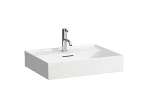 LAUFEN Kartell Waschtisch 60 x 46 cm - Badkeramik in elegantem Weiß, mit 1 Hahnloch und praktischem Überlauf für zusätzlichen Komfort