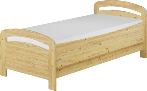 Seniorenbett extra hoch Einzelbett 90x200 Kiefer Massivholz Holzbett Zubehör wählbar V-60.43-09Rollrost und Matratze inkl.