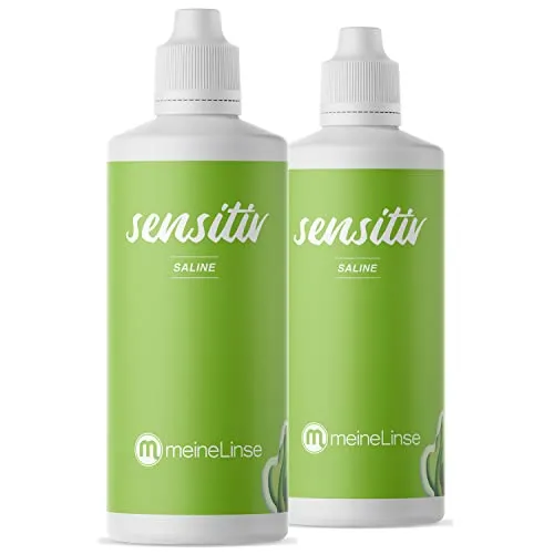 meineLinse Sensitiv Saline 2 x 360 ml Kochsalzlösung für Kontaktlinsen- isotonisch und pH-Wert neutral - Kontaktlinsen Fluessigkeit für weiche und harte Kontaktlinsen