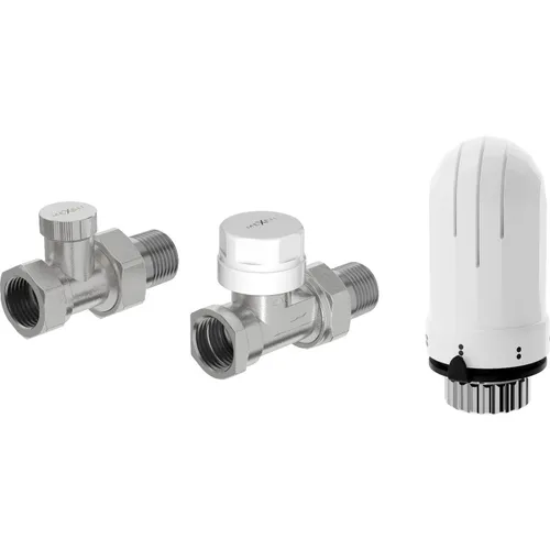 Mexen G03 Thermostat-Set mit geradem Ventil aus Nickel