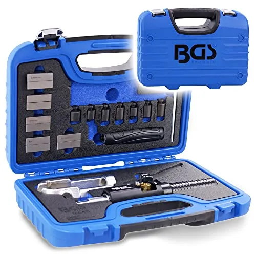 BGS 9445 | Hydraulisches Bördelgerät - Professionelles Bördelgerät für Brems- und Klimaanlagenleitungen, leicht bedienbar durch Hydraulik, ideal für metrische und SAE Doppelbördelungen.