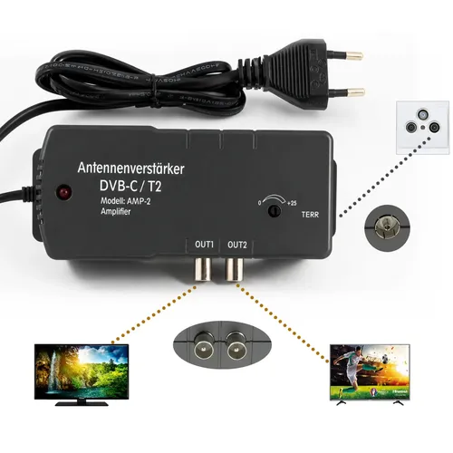 TV Antennenverstärker AMP-2 für 2 Geräte