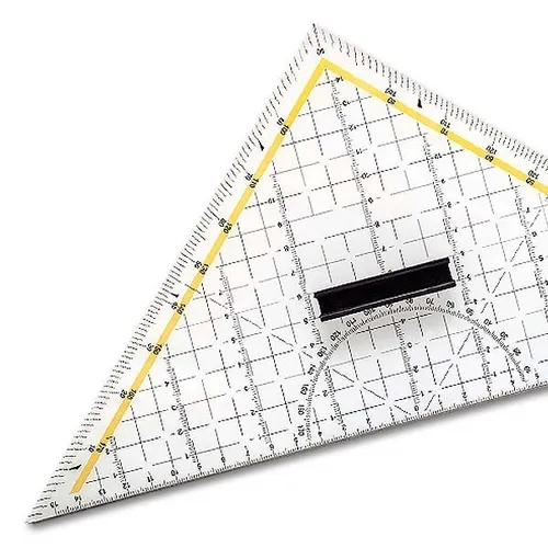 Rumold Geodreieck 1084 mit Schneidekante, 32,5 cm in weiß von architekturbedarf