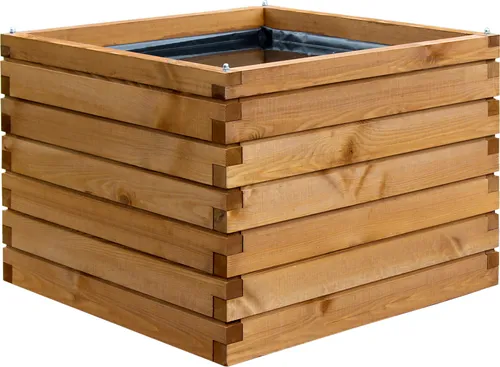 dobar® 29220FSCe Hochteich Alea - Massiv-Holz Gartenteich - Teichbecken aus wetterfestem FSC-Kiefernholz, pflegeleicht mit Kabelkanal und 250 Liter Volumen, inklusive Teichfolie für einfache Abdichtung.