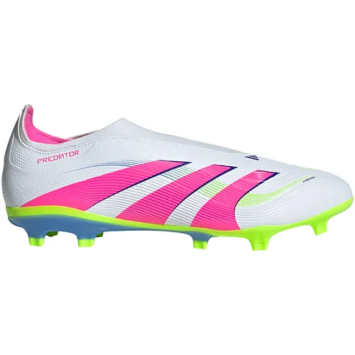 Adidas PREDATOR LEAGUE LL FG/MG - Weiß, schnürsenkellos - Fußballschuhe mit Hybridfeel Obermaterial für optimale Kontrolle, ideal für verschiedene Böden und aus mindestens 20 % recycelten Materialien gefertigt.