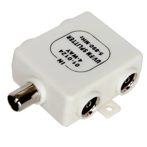 RF Kabelverteiler Y-Adapter Digitale Erdgebundene TV 4 Wege UV FM VHF Antenne 1 Eingabe Zum 4 Output Tvs