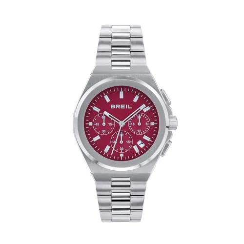 BREIL Herrenuhr, Kollektion Apex, Quarzuhrwerk, wasserdicht bis 100 m, Geschenkideen für Herren, burgunderrot, Modisch, leger
