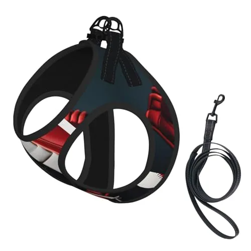 Hundeweste mit Baseball- und Handschuhmuster, weich, verstellbar, zum Hineinschlüpfen, Welpenweste für Spaziergänge im Freien mit Leine